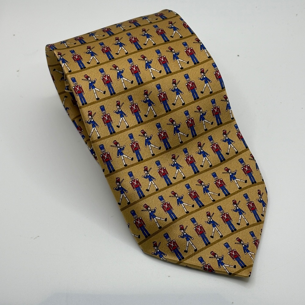 Tango Men's Silk Tie Gold Nutcracker‎ Soldier Pattern